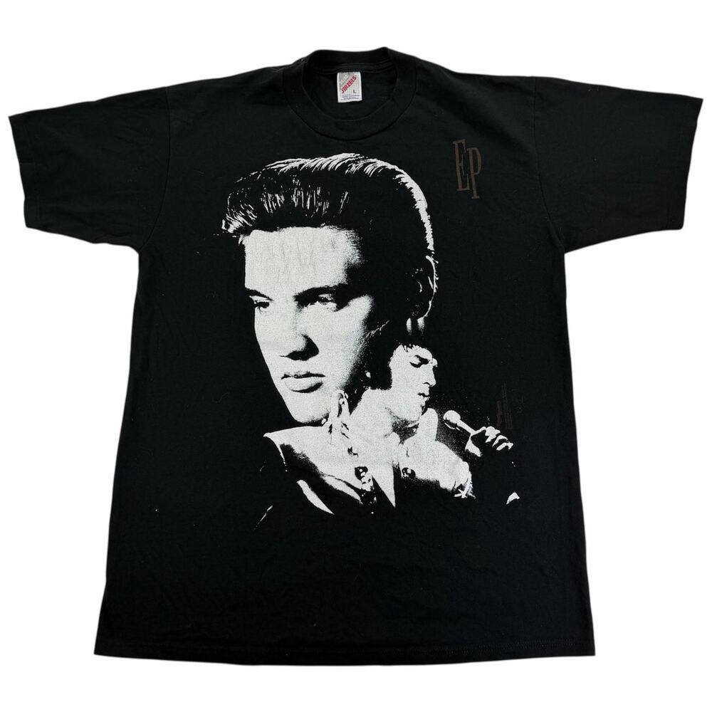 Vintage 1994 Elvis Presley Black Shirt Men's Large Jerzees Music T-Shirt 'EP'